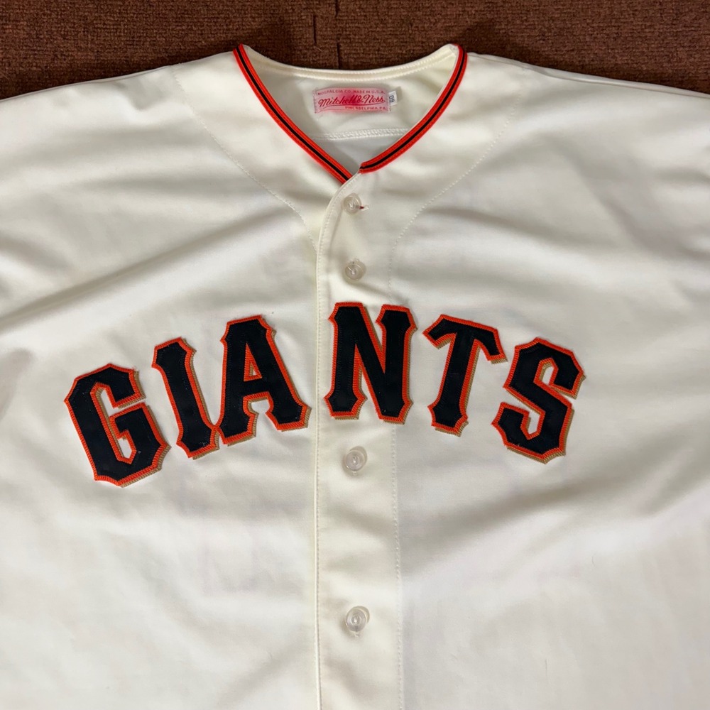 Vintage rare Mitchell & Ness SF Giants Jersey Mays 660 Bonds Patch Cream Size 60 - Picture 3 of 14